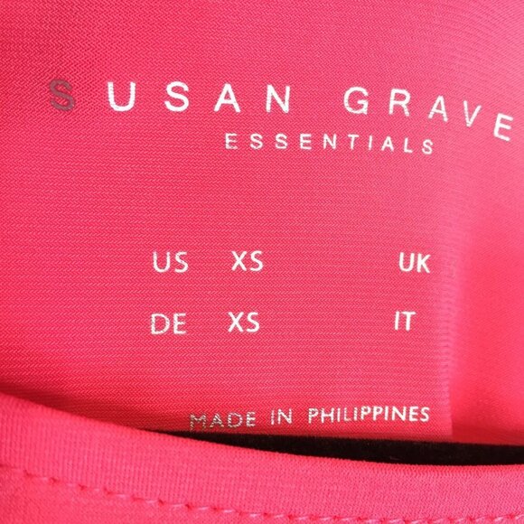 SUSAN GRAVER Essentials Coral Pink Liquid Knit Top Size XS - Picture 4 of 7